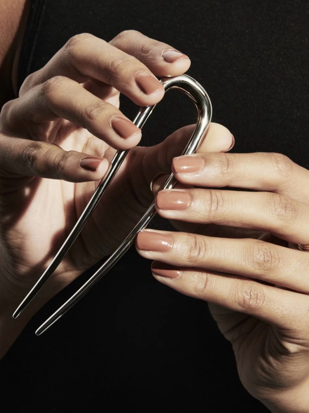 Deborah Pagani Silver Metal U-Shaped Hair Jewelry / Fork - Picture 3 of 6
